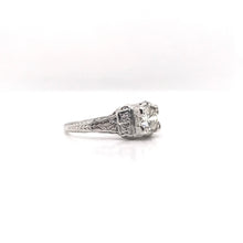 EDWARDIAN 0.74 CARAT DIAMOND AND PLATINUM FILIGREE RING