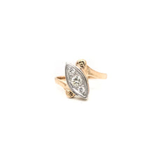 MID CENTURY STYLIZED MARQUISE RING
