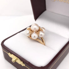 MID CENTURY PEARL CLUSTER RING