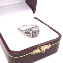 ART DECO FILIGREE RING WITH DIAMOND ACCENT