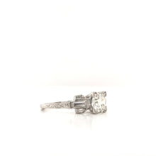 1.0 CARAT ART DECO DIAMOND PLATINUM RING