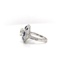 ANTIQUE INSPIRED 1.25 CARAT DIAMOND AND SAPPHIRE RING