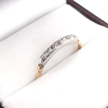 MID CENTURY TWO TONED GOLD AND DIAMOND BAND