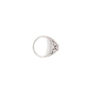ART DECO 0.45 CARAT DIAMOND AND FLORAL FILIGREE RING