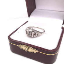 ART DECO FILIGREE RING WITH DIAMOND ACCENT