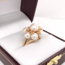 MID CENTURY PEARL CLUSTER RING