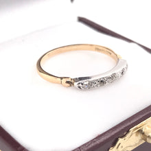 MID CENTURY TWO TONED GOLD AND DIAMOND BAND