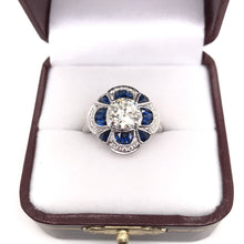 ANTIQUE INSPIRED 1.25 CARAT DIAMOND AND SAPPHIRE RING