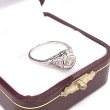 ART DECO FILIGREE RING WITH DIAMOND ACCENT