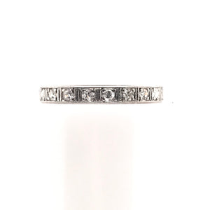 "1923" ANTIQUE DIAMOND INFINITY STYLE PLATINUM BAND