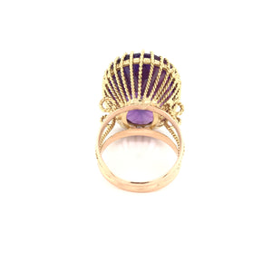 MID CENTURY SIMULATED ALEXANDRITE COCKTAIL RING