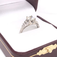 MID CENTURY 1.12 CARAT DIAMOND AND PLATINUM RING