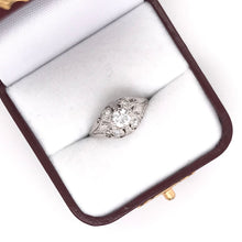 ART DECO 0.45 CARAT DIAMOND AND FLORAL FILIGREE RING