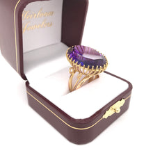 MID CENTURY SIMULATED ALEXANDRITE COCKTAIL RING