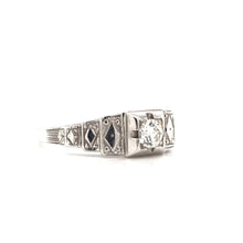 MID CENTURY HARLEQUIN DIAMOND RING