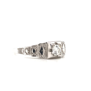MID CENTURY HARLEQUIN DIAMOND RING