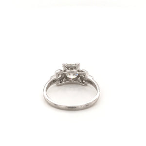 1.0 CARAT ART DECO DIAMOND PLATINUM RING