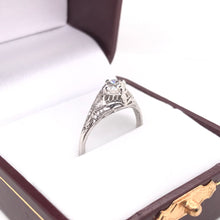 ANTIQUE 0.55 CARAT DIAMOND PLATINUM FILIGREE RING