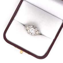 ART DECO 0.45 CARAT DIAMOND AND FLORAL FILIGREE RING