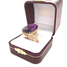 MID CENTURY SIMULATED ALEXANDRITE COCKTAIL RING