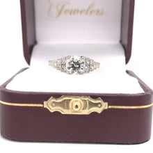 MID CENTURY 1.12 CARAT DIAMOND AND PLATINUM RING