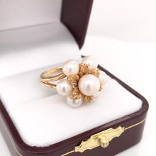 MID CENTURY PEARL CLUSTER RING