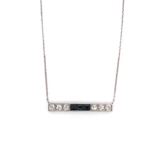ANTIQUE DIAMOND AND SAPPHIRE PLATINUM BAR NECKLACE