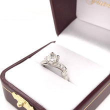 0.74 CARAT MID CENTURY DIAMOND PLATINUM RING