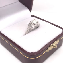 EDWARDIAN 0.74 CARAT DIAMOND AND PLATINUM FILIGREE RING