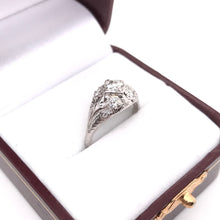 ART DECO 0.45 CARAT DIAMOND AND FLORAL FILIGREE RING