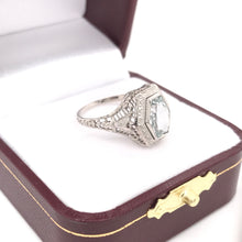 ANTIQUE AQUAMARINE FILIGREE RING