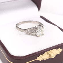 MID CENTURY 1.12 CARAT DIAMOND AND PLATINUM RING