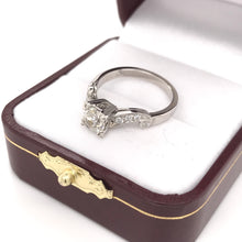 0.74 CARAT MID CENTURY DIAMOND PLATINUM RING