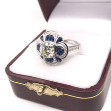 ANTIQUE INSPIRED 1.25 CARAT DIAMOND AND SAPPHIRE RING
