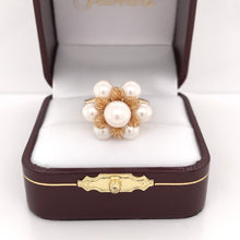 MID CENTURY PEARL CLUSTER RING