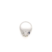 ANTIQUE ART DECO 1.50 CARAT DIAMOND AND SAPPHIRE PLATINUM FILIGREE RING