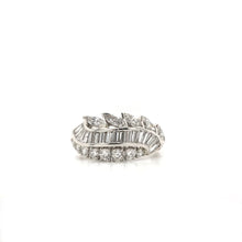 MID CENTURY MULTI CUT DIAMOND AND PLATINUM RING