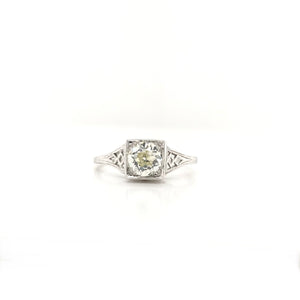 ANTIQUE ART DECO 0.85 CARAT DIAMOND FILIGREE RING