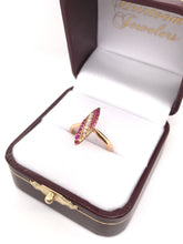 VICTORIAN RUBY DIAMOND AND ROSE GOLD NAVETTE RING