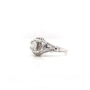 ANTIQUE ART DECO FILIGREE SOLITAIRE STYLE DIAMOND RING