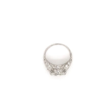 ANTIQUE ART DECO 1.70 CARAT DIAMOND PLATINUM FILIGREE RING