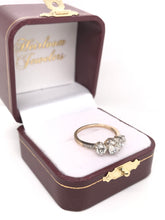 ANTIQUE EDWARDIAN TWO GOLD TONE DIAMOND TRINITY RING