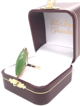 MID CENTURY JADE NAVETTE RING