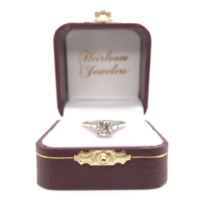 ANTIQUE ART DECO 0.91 CARAT OLD MINE CUT DIAMOND PLATINUM SOLITAIRE RING