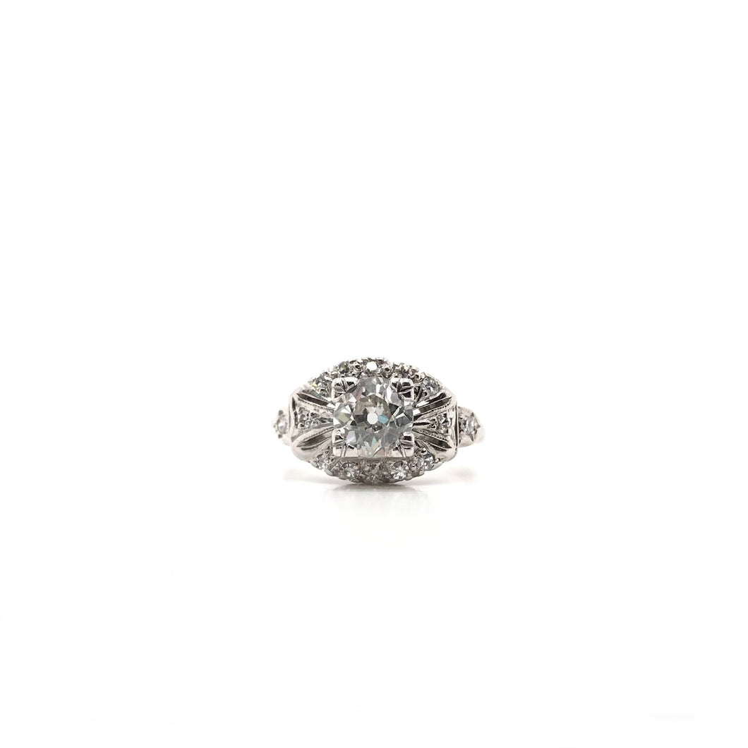 ANTIQUE ART DECO (1937) 0.80 CARAT DIAMOND RING