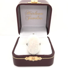 VINTAGE MID CENTURY LARGE WHITE OPAL COCKTAIL RING