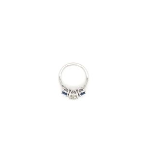 CONTEMPORARY STYLE 1.42 CARAT DIAMOND AND SAPPHIRE TRINITY RING