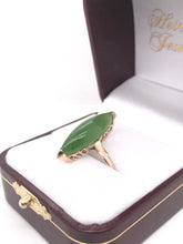 MID CENTURY JADE NAVETTE RING