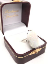 VINTAGE MID CENTURY LARGE WHITE OPAL COCKTAIL RING