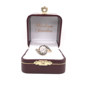 ANTIQUE FRENCH ORIGIN ART NOUVEAU ROSE CUT DIAMOND RING